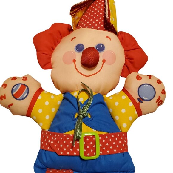 1990 Fisher Price Cloth Doll Happy Clown Play Doll Learning Toy - Picture 4 of 7